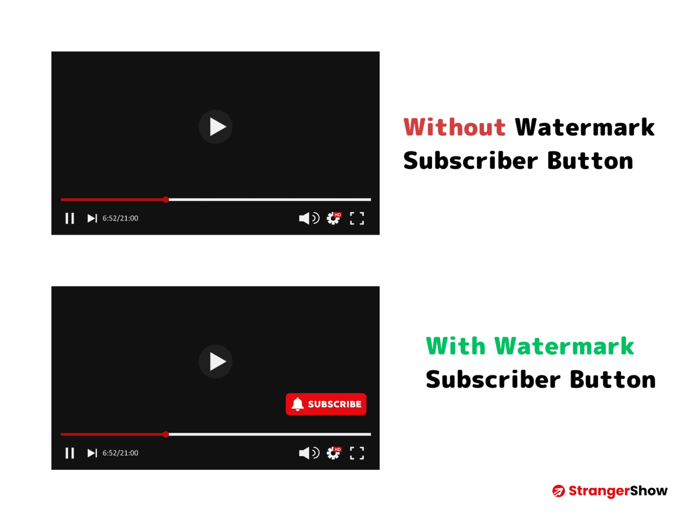 With and Without watermark subscriber button