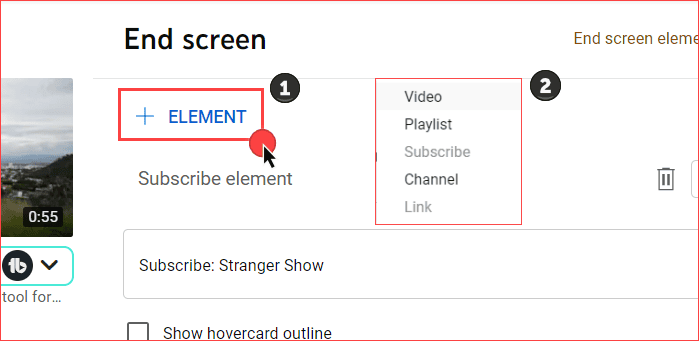 YouTube EndScreen Template Elements