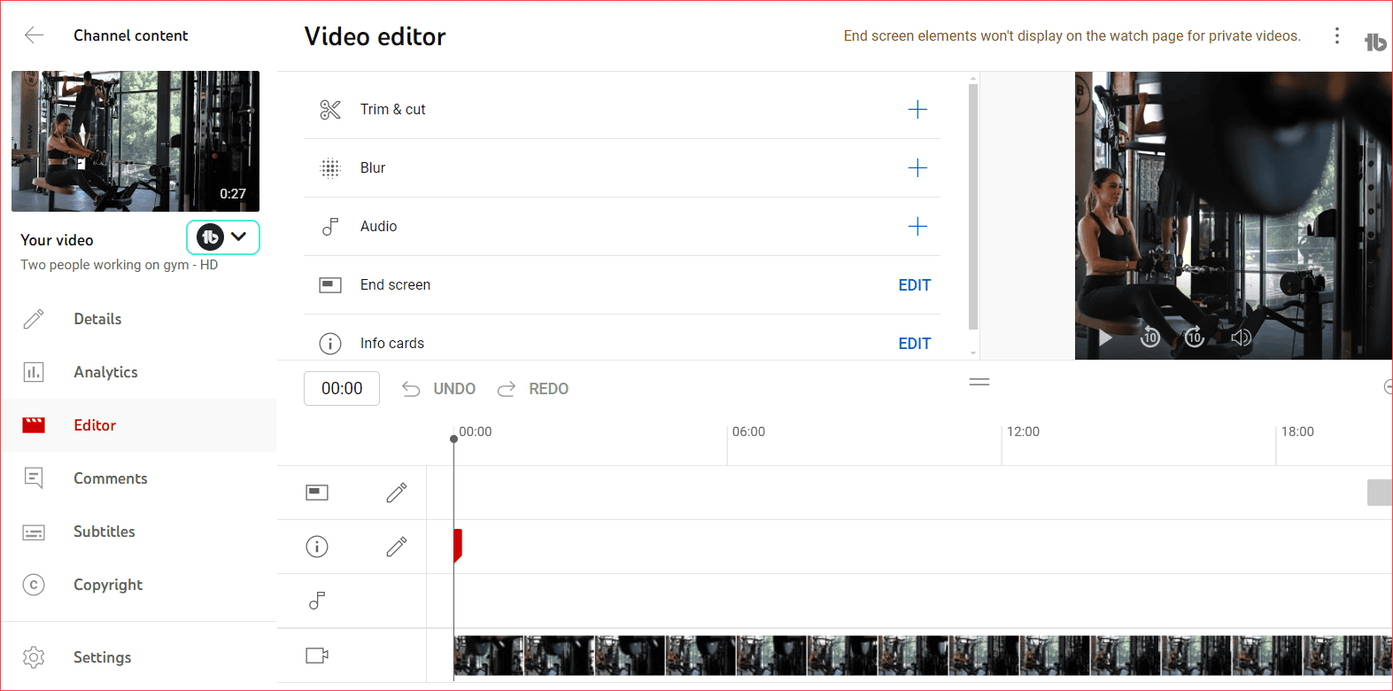 Video Editor in the Page