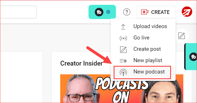 Click the New Podcast Option