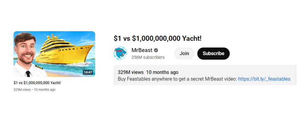 Mr.Beast Channel Thumbnail