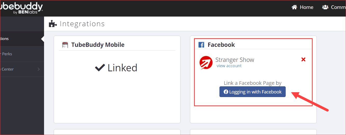 TubeBuddy Facebook Integration