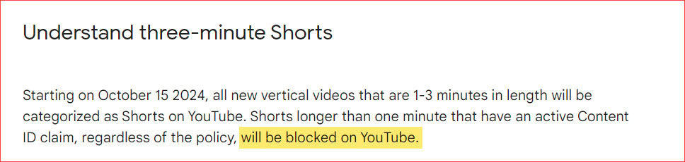 three minutes youtube shorts